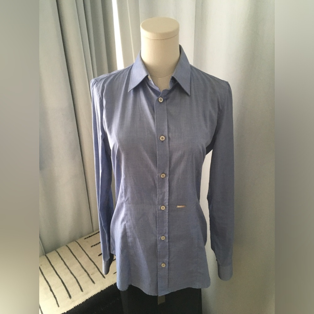 Blue button down DSquared woman’s dress shirt